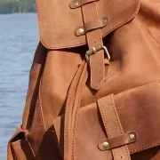Рюкзак портфель из натуральной матовой кожи